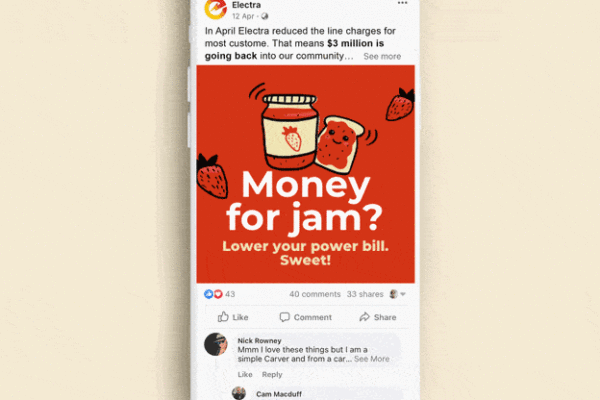 Mobile phone with animated advert by social media strategists Wonderlab